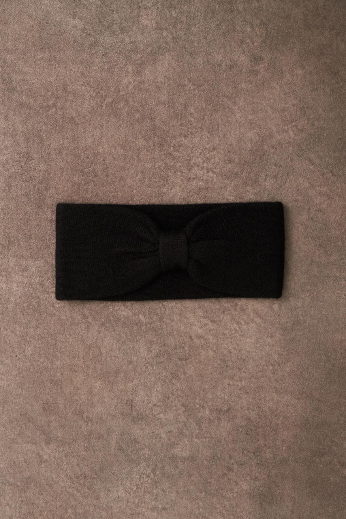 Yün Kaşmir Karışımlı Siyah Kadın Bere