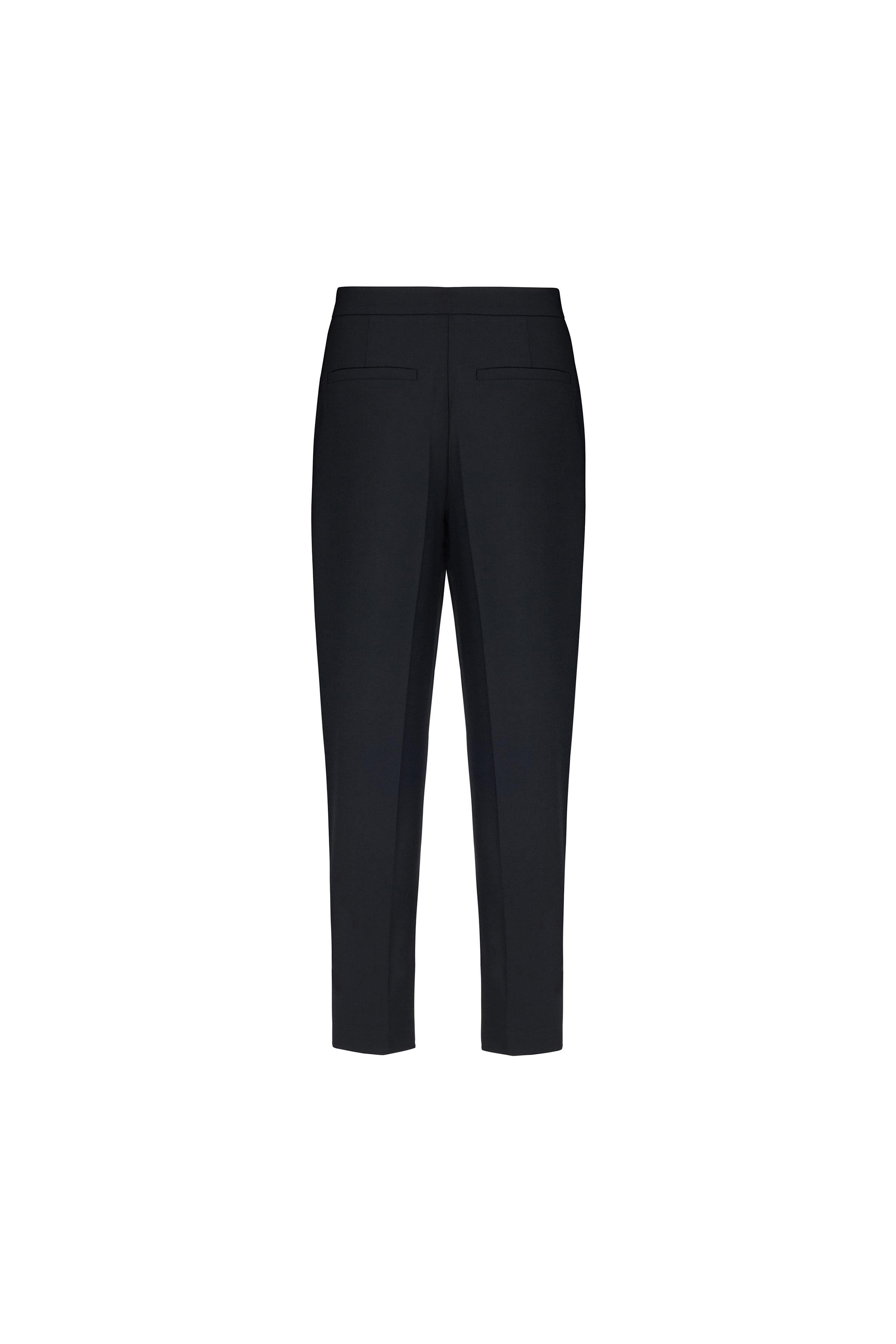 Wool Trousers With Chain Details Black