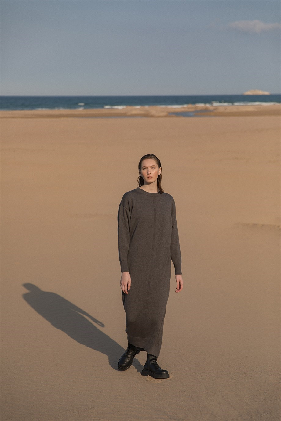 Afra Model Elbise Antrasit