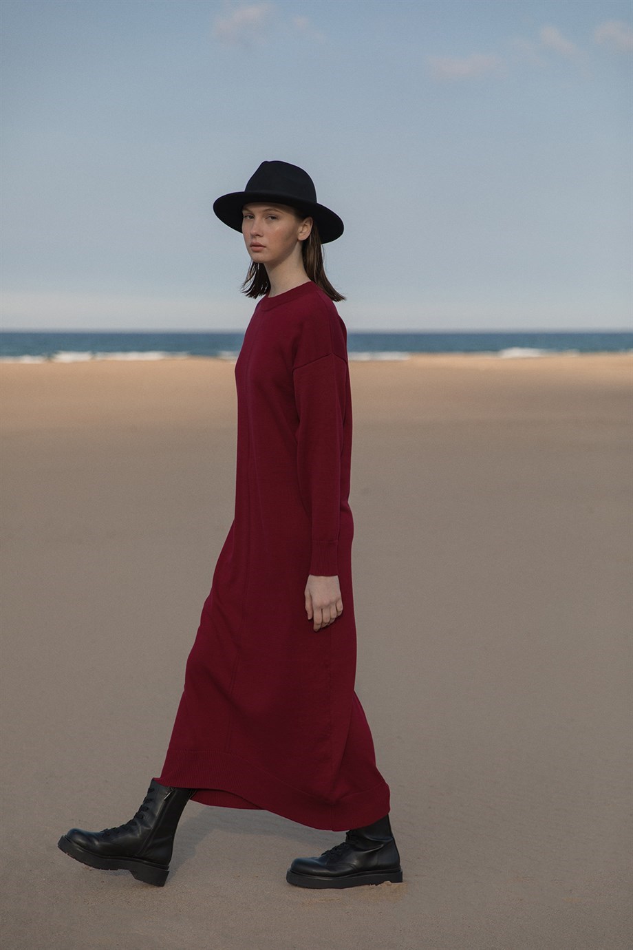 Afra Model Elbise Bordo