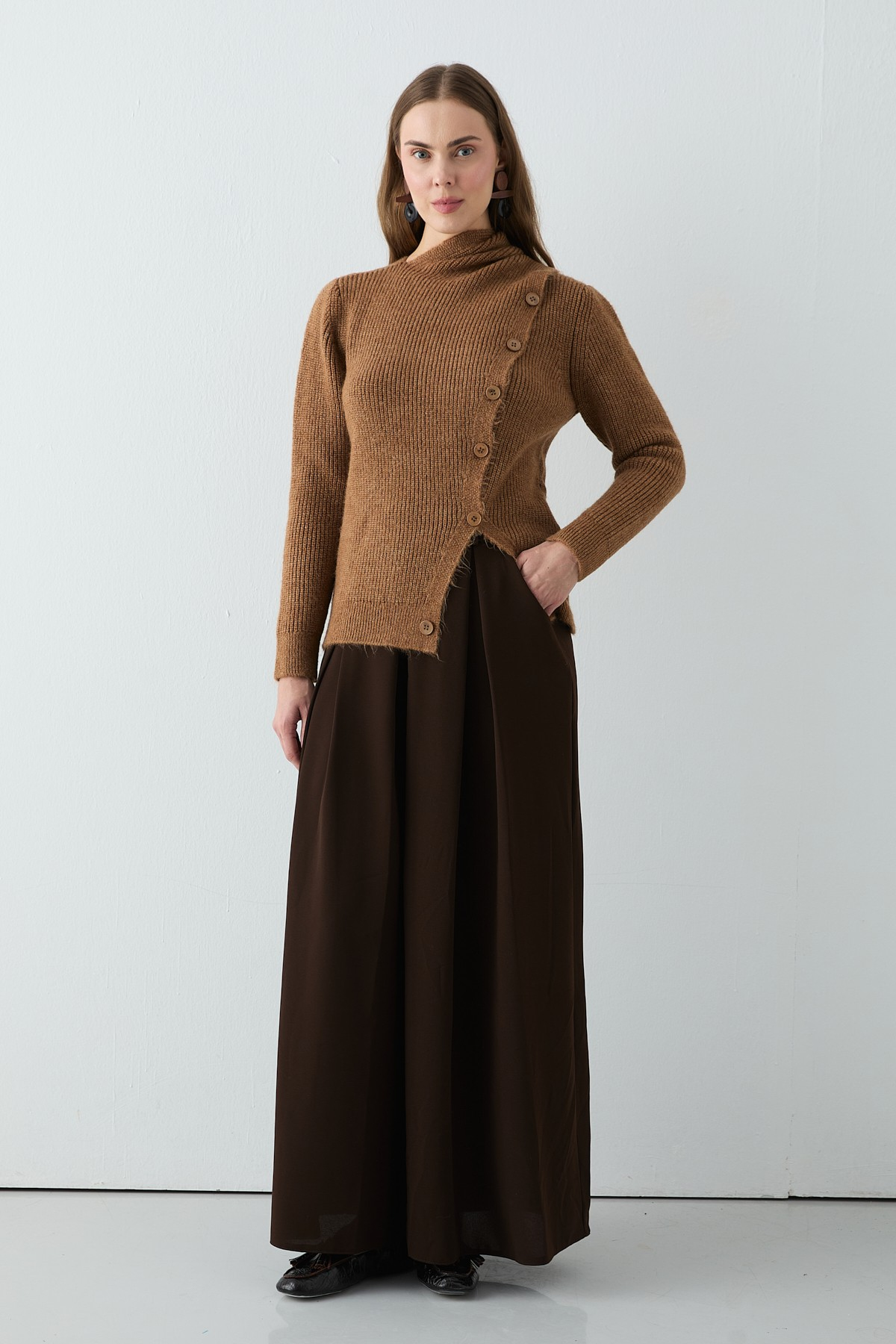 Arya Atkılı Hırka Camel