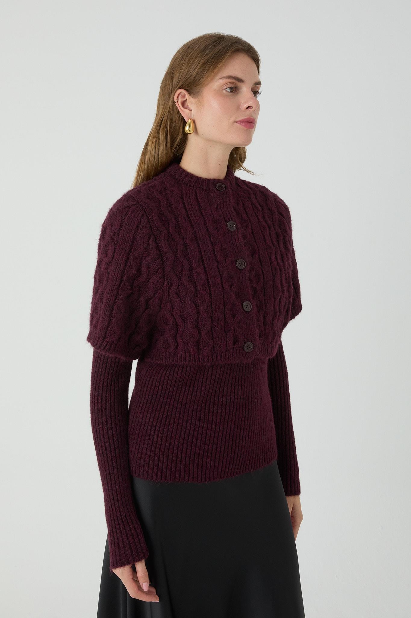 ÇINAR PELERİNLİ BODY BORDO