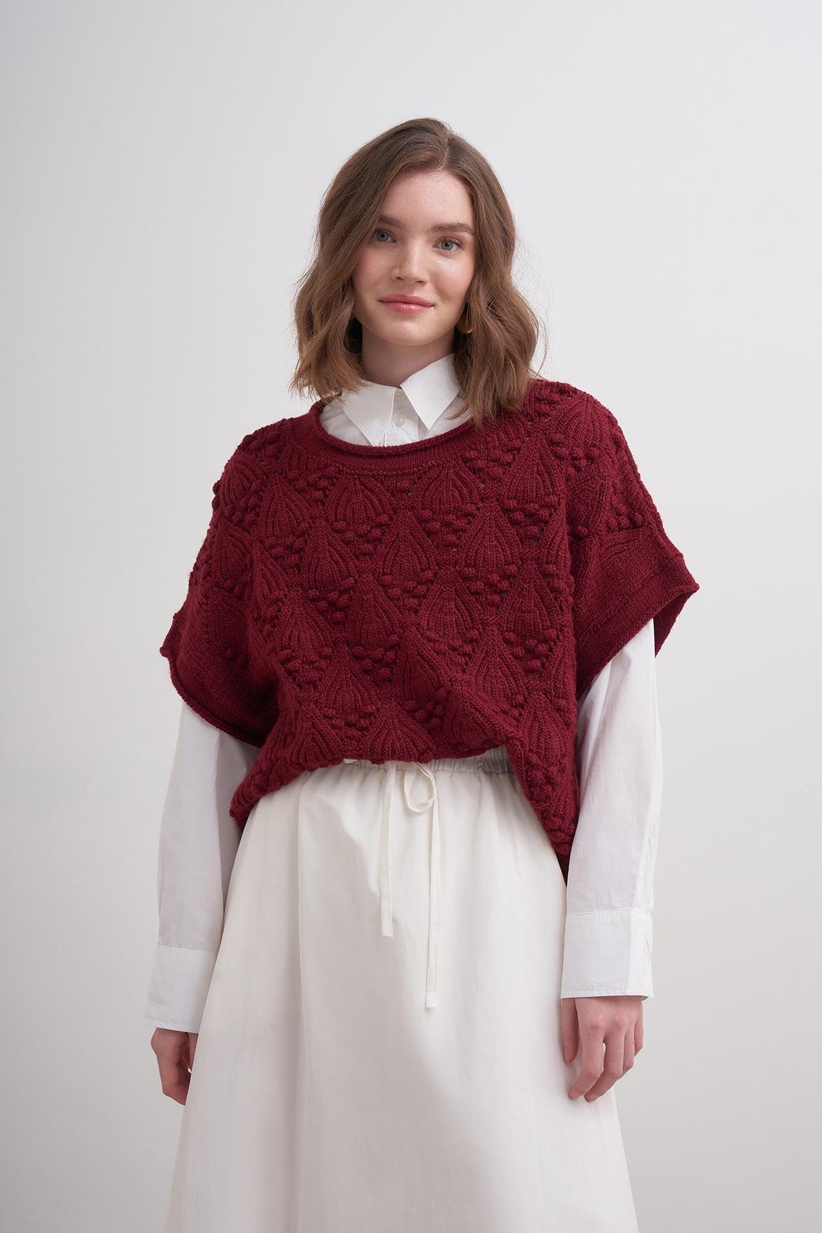 Ebru Süveter Br7051 Bordo