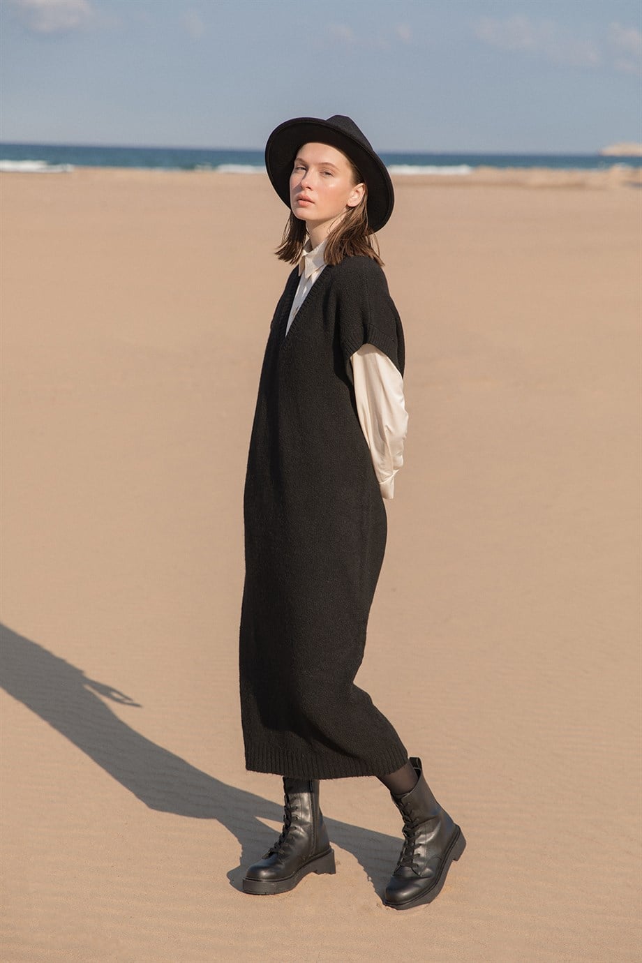 Meriç Model Elbise Siyah