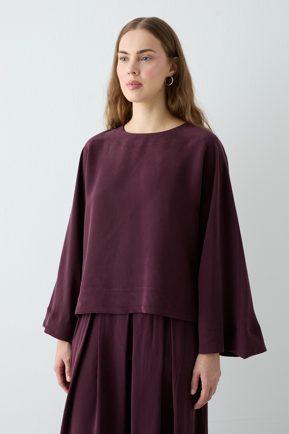 Modal Pantolonlu Takım Bordo