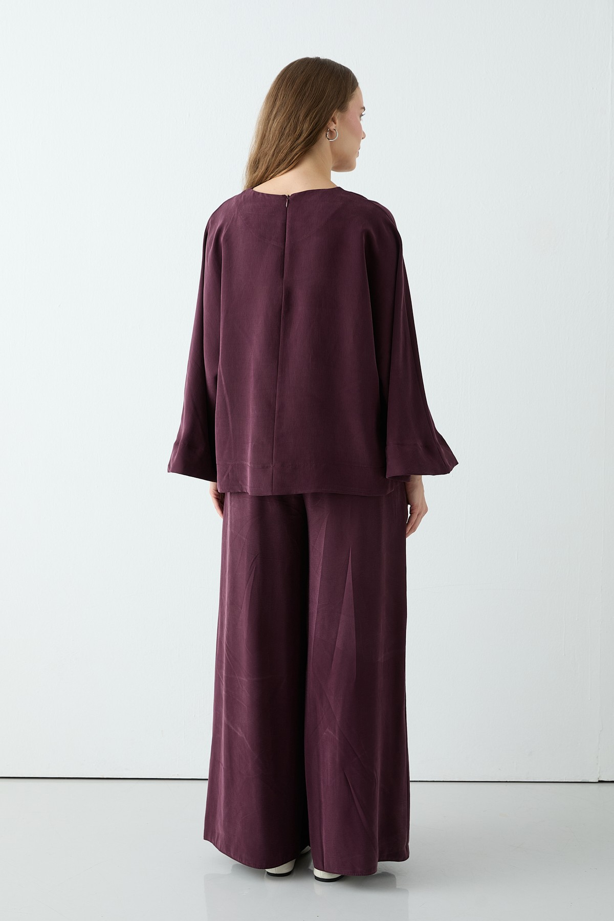 Modal Pantolonlu Takım Bordo