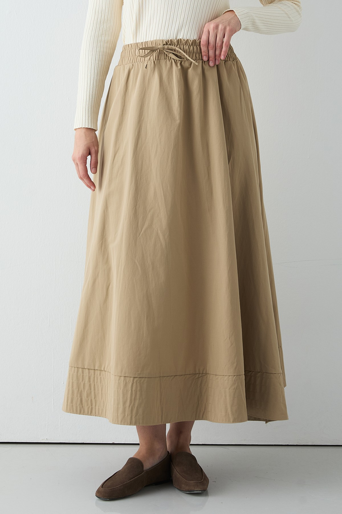 Nervürlü Etek Camel