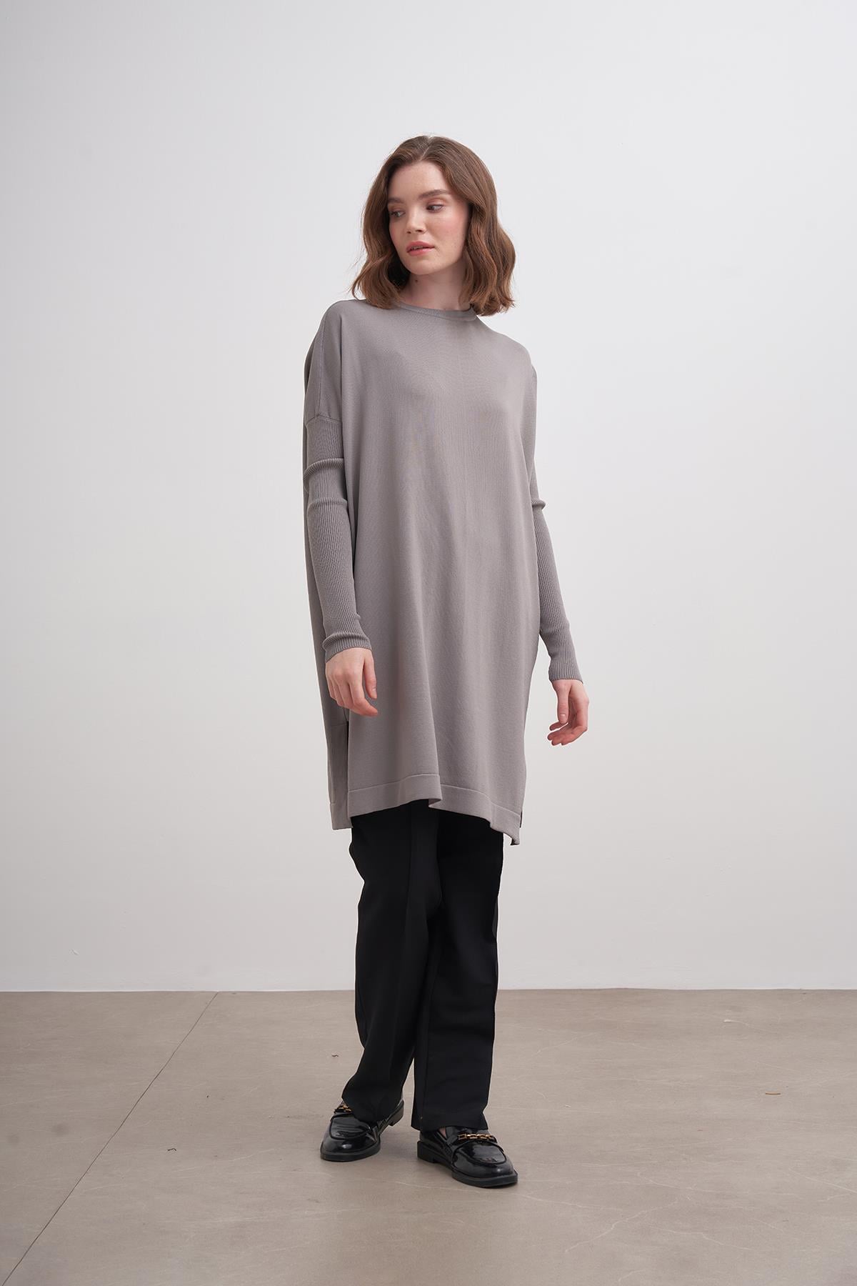 Rayon Basic Hırka Gri