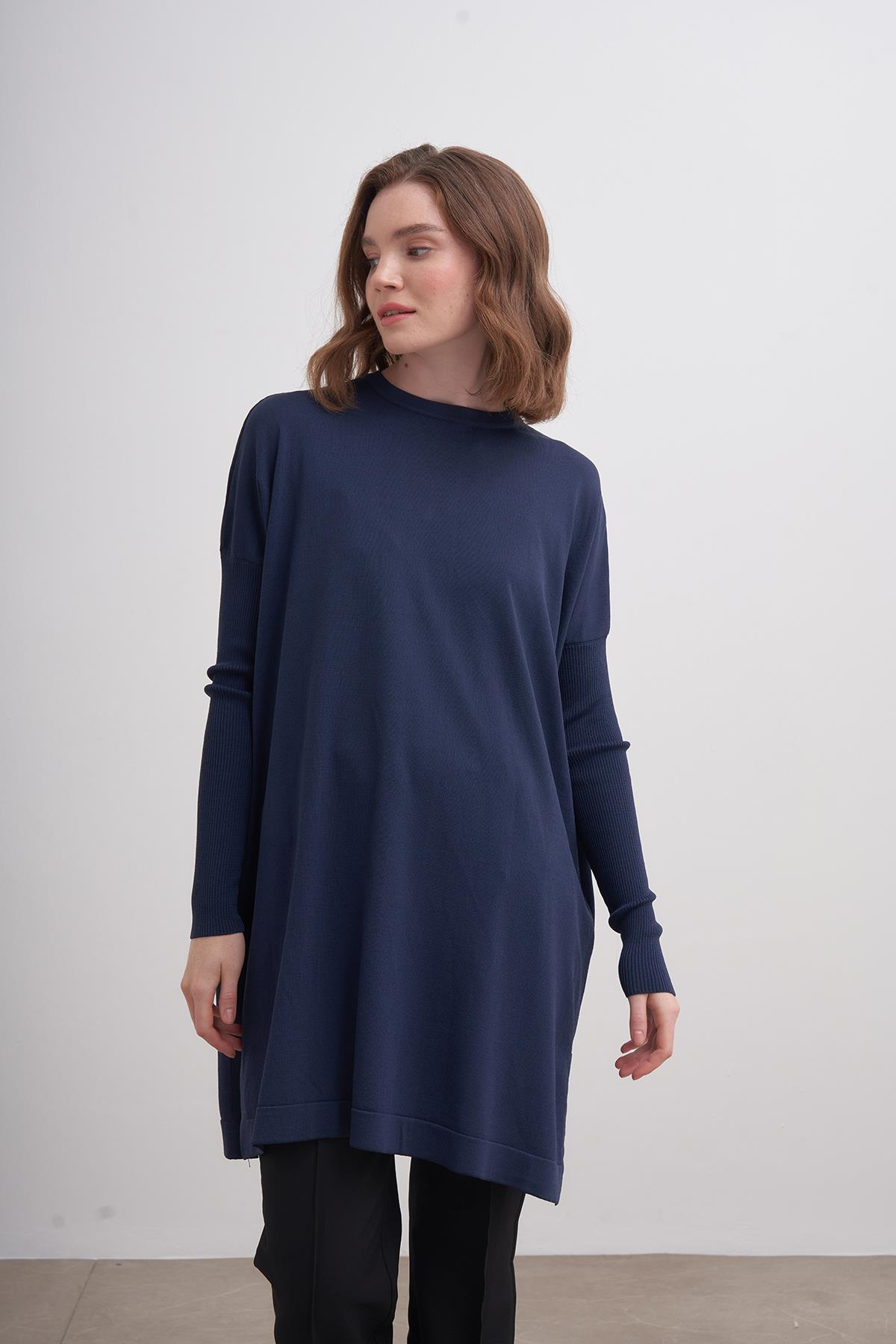 Rayon Basic Hırka Lacivert