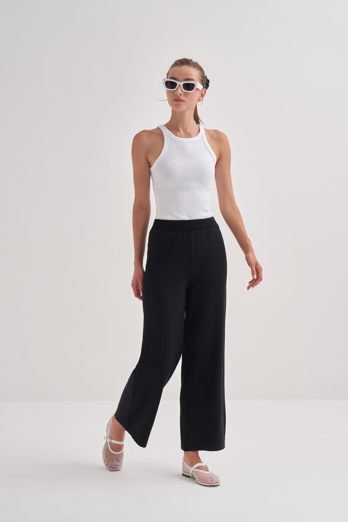 Rayon Merserize Pantalon Siyah