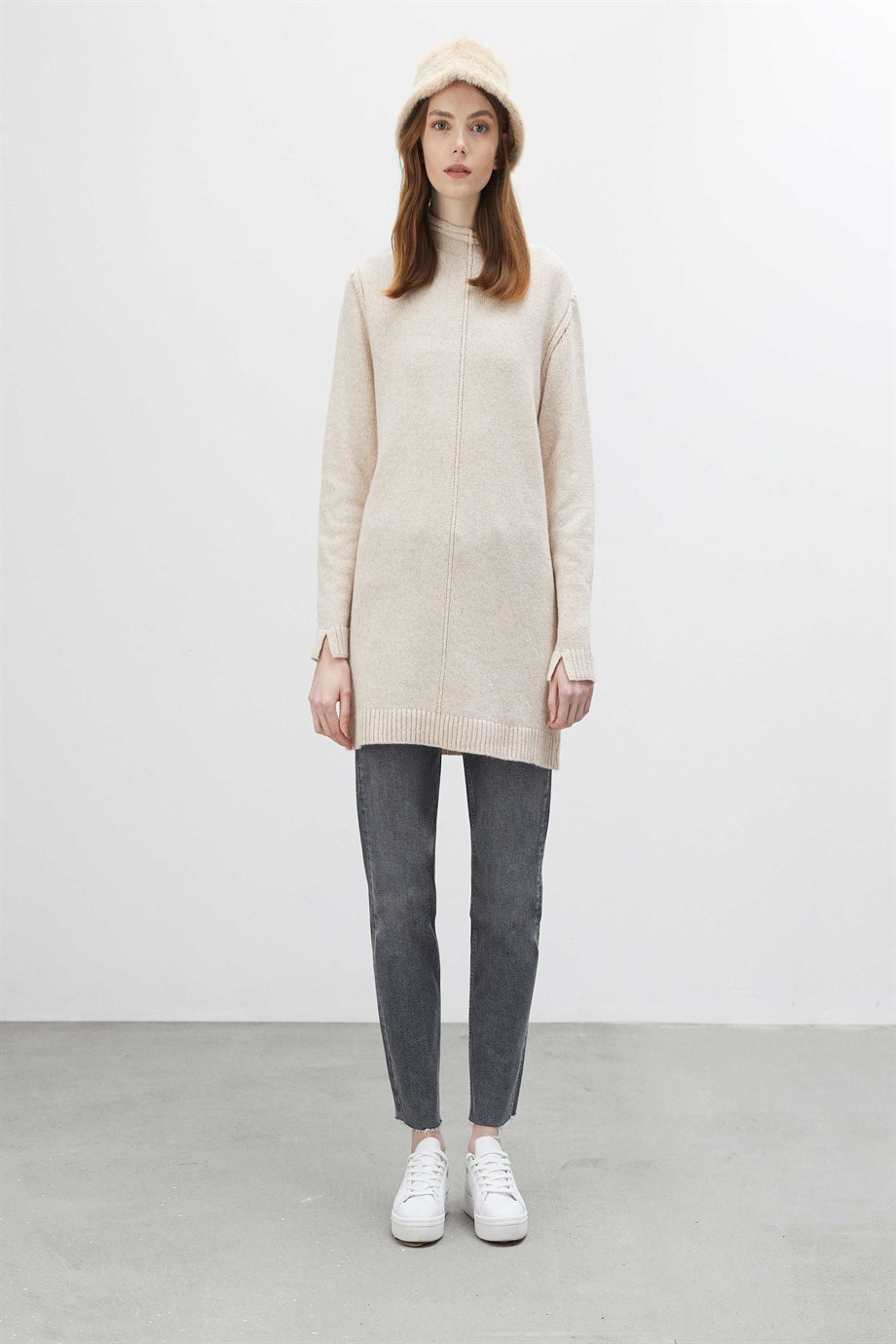 Reverse Tunik Bej