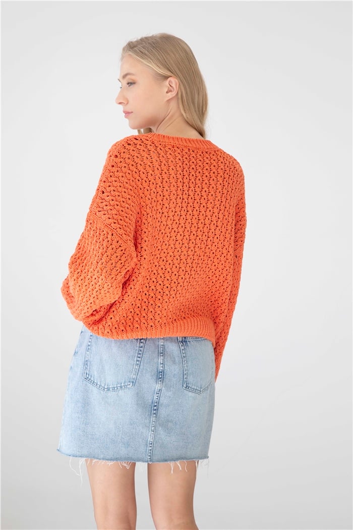 Avrile Ajurlu Triko Kazak  ORANJ  A92183-S