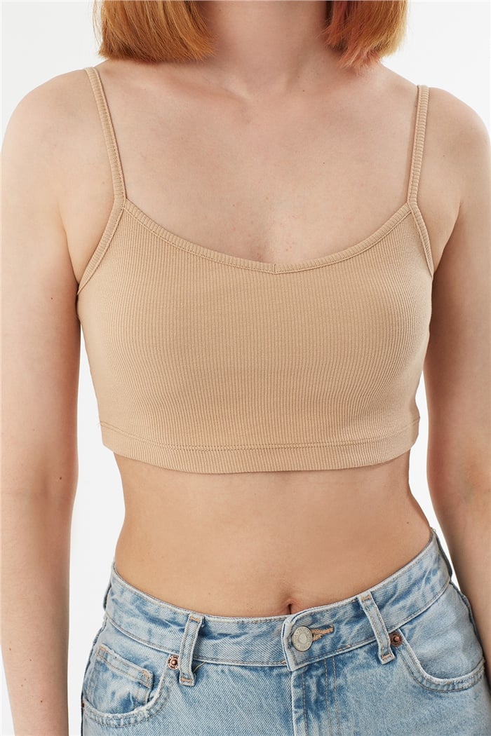 Avrile ASKILI KAŞKORSE CROP  BEJ  A22-10566