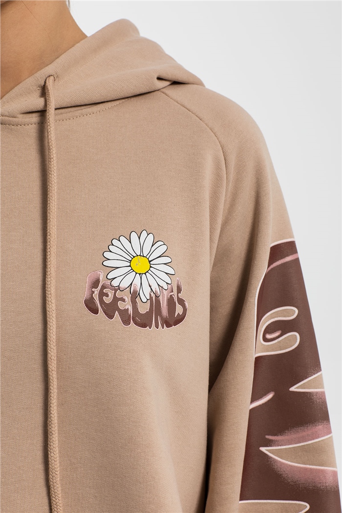 Avrile Baskılı Sweatshirt  BEJ  A21-10508