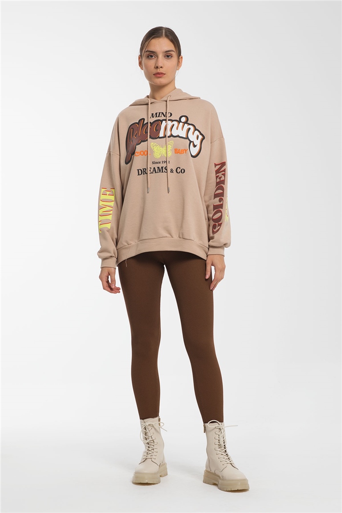 Avrile Baskılı Sweatshirt  BEJ  A21-10507