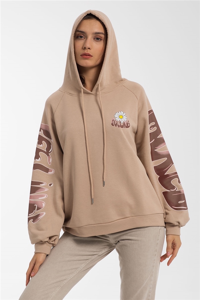 Avrile Baskılı Sweatshirt  BEJ  A21-10508