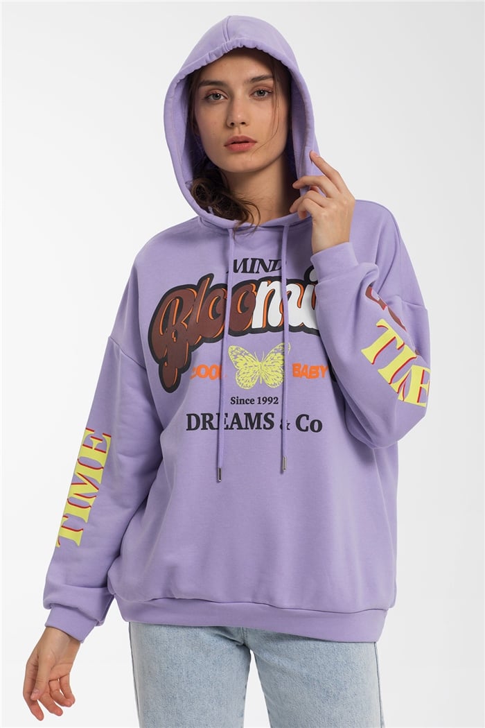 Avrile Baskılı Sweatshirt  LİLA  A21-10507
