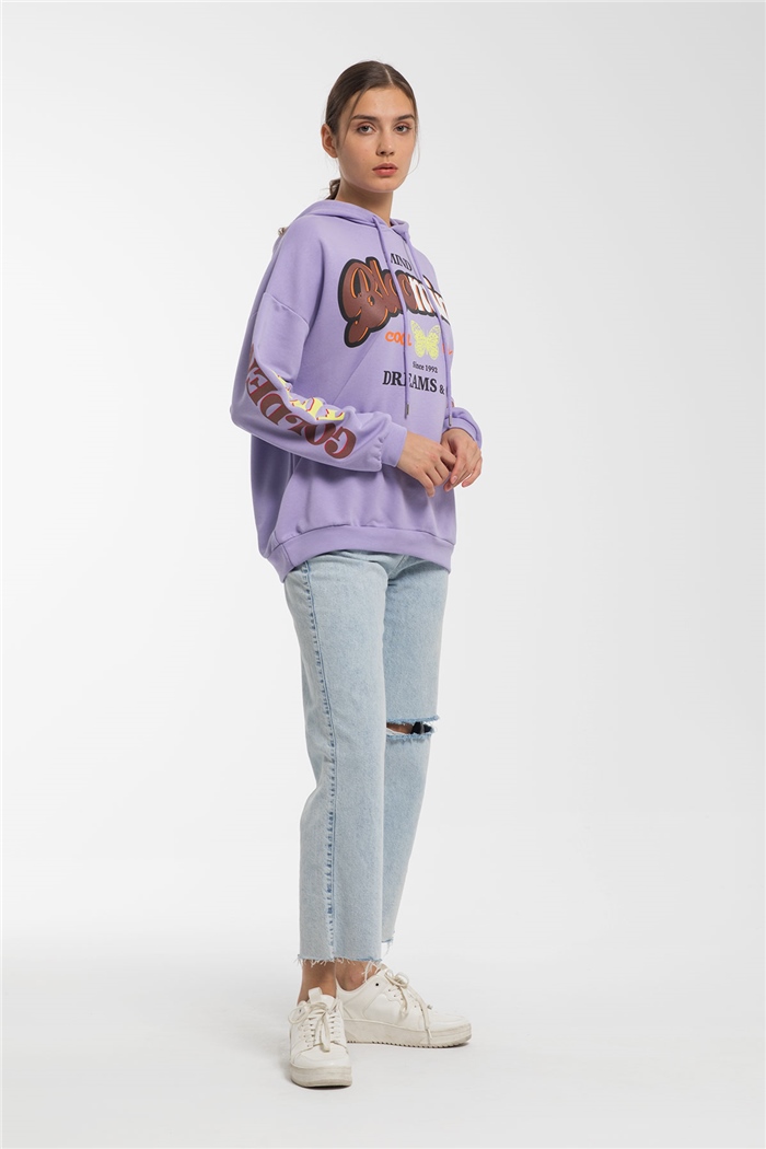 Avrile Baskılı Sweatshirt  LİLA  A21-10507