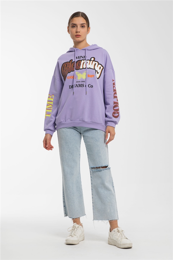 Avrile Baskılı Sweatshirt  LİLA  A21-10507