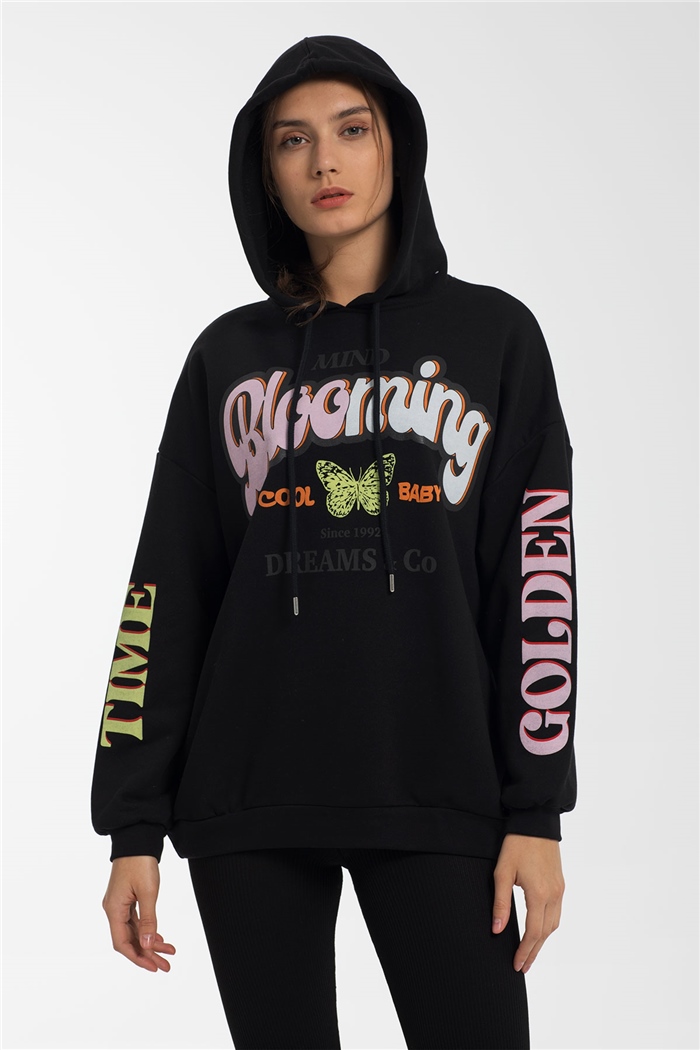 Avrile Baskılı Sweatshirt  SİYAH  A21-10507