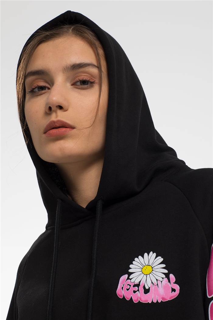Avrile Baskılı Sweatshirt  SİYAH  A21-10508
