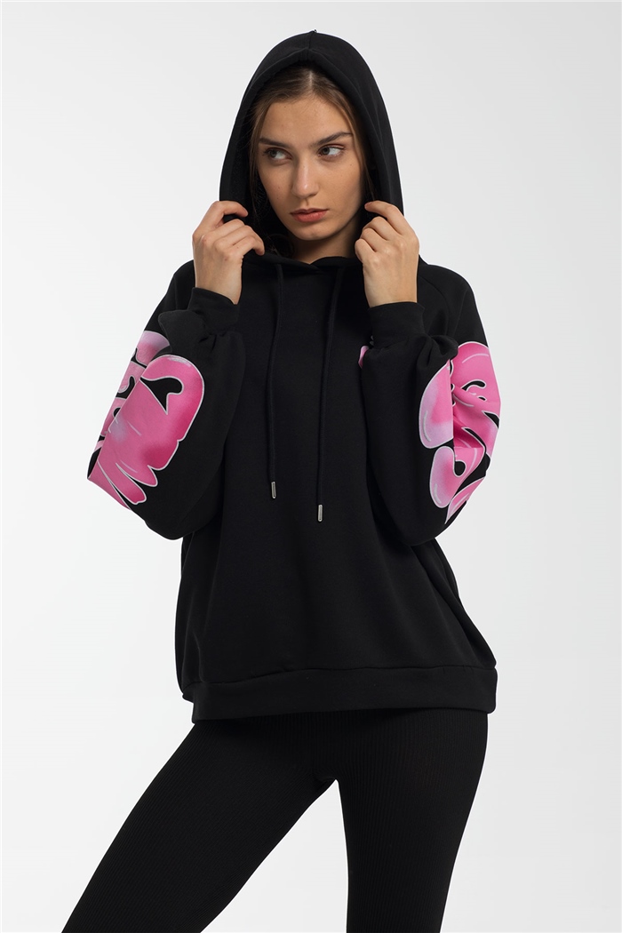 Avrile Baskılı Sweatshirt  SİYAH  A21-10508