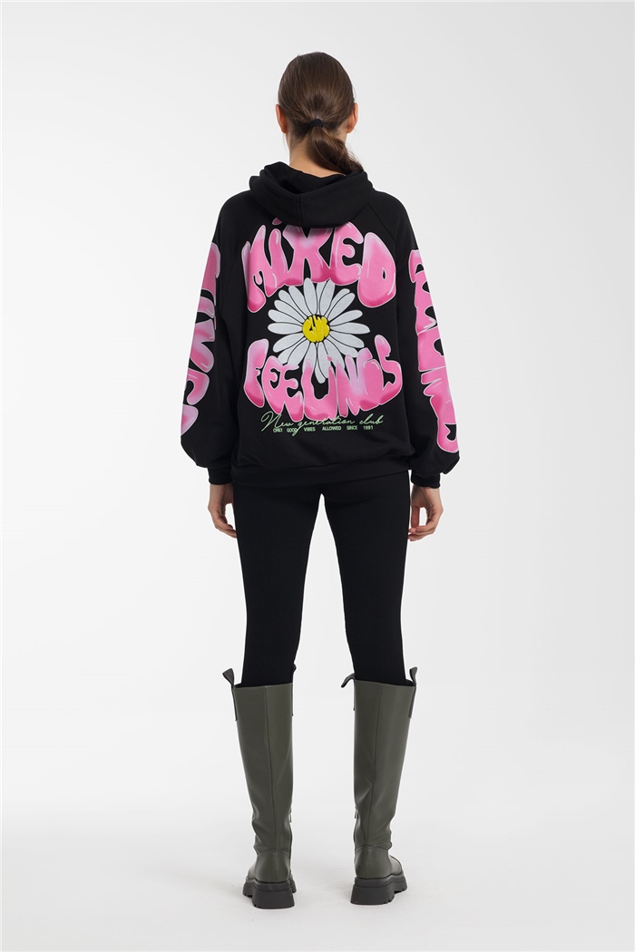 Avrile Baskılı Sweatshirt  SİYAH  A21-10508