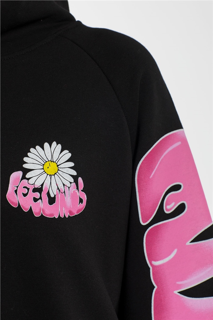 Avrile Baskılı Sweatshirt  SİYAH  A21-10508