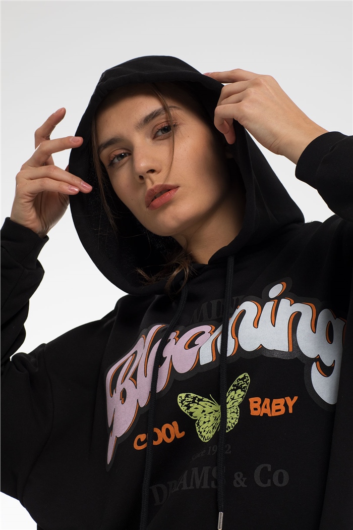 Avrile Baskılı Sweatshirt  SİYAH  A21-10507