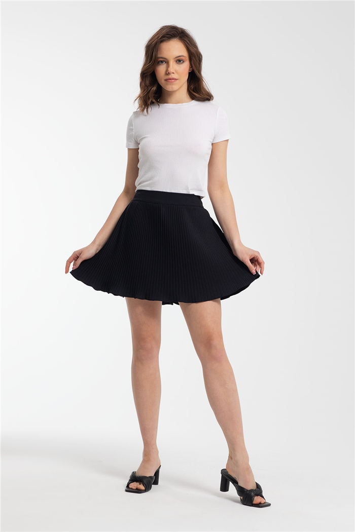 Avrile Beli Lastikli Etek  SİYAH  A21-10386