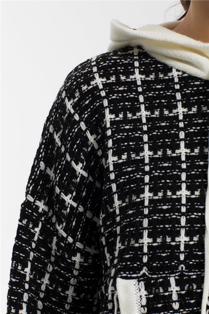 Avrile Chanel Triko Sweatshirt  EKRU-SİYAH  A91891-S