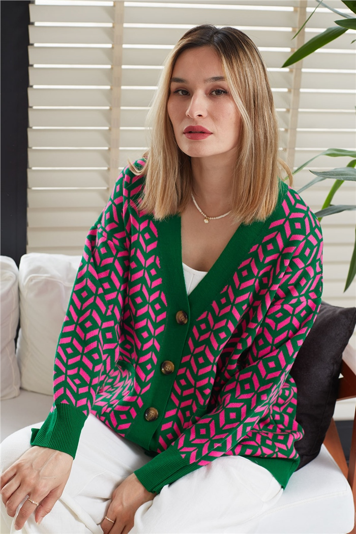 Avrile Desenli Salaş Triko Hırka  BENETTON  A91814-S