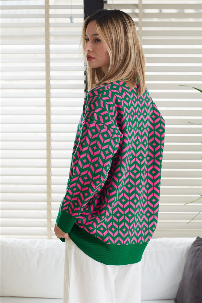 Avrile Desenli Salaş Triko Hırka  BENETTON  A91814-S