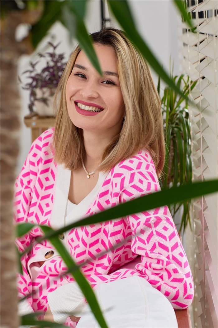 Avrile Desenli Salaş Triko Hırka  EKRU  A91814-S