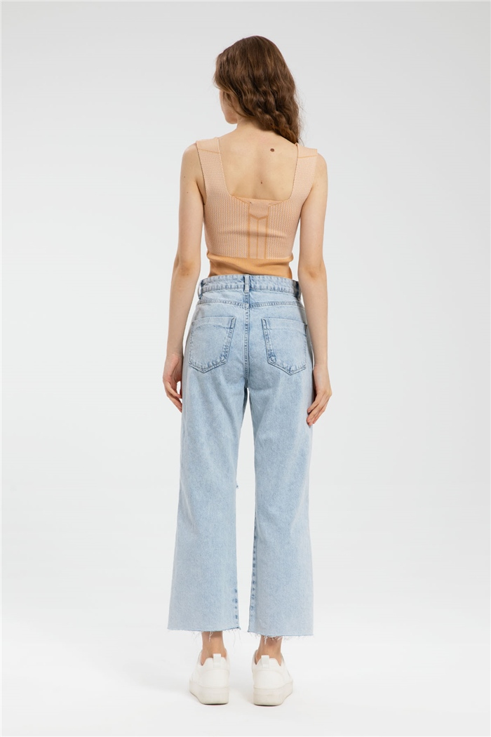 Avrile Desenli Triko Zıbın  CAMEL  A91789-S