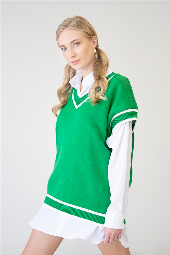 Avrile İçi Gömlekli Triko Süveter  BENETTON  A91583-S
