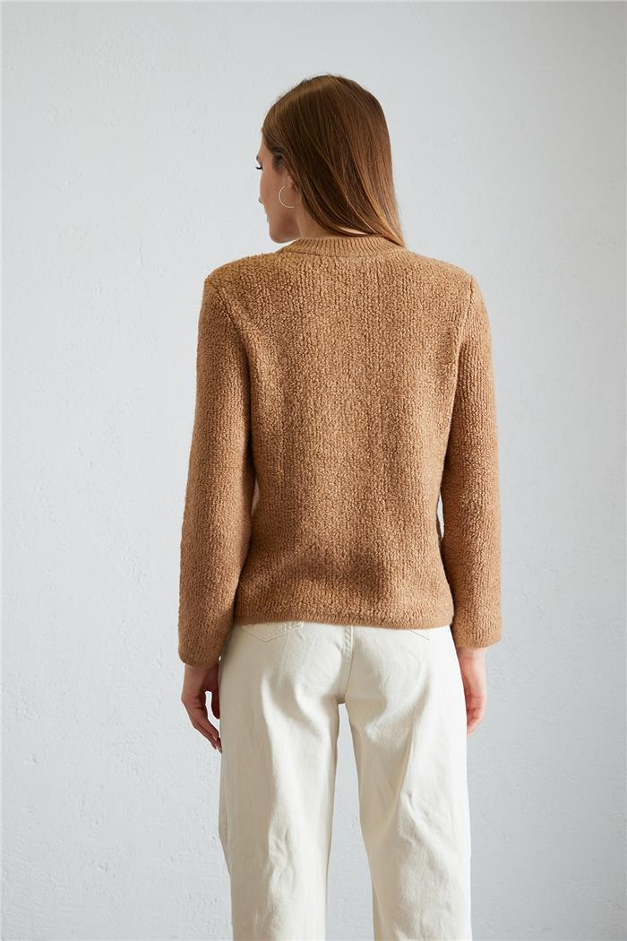 Avrile Kadın Bisiklet Yaka Triko Kazak CAMEL A92460-S
