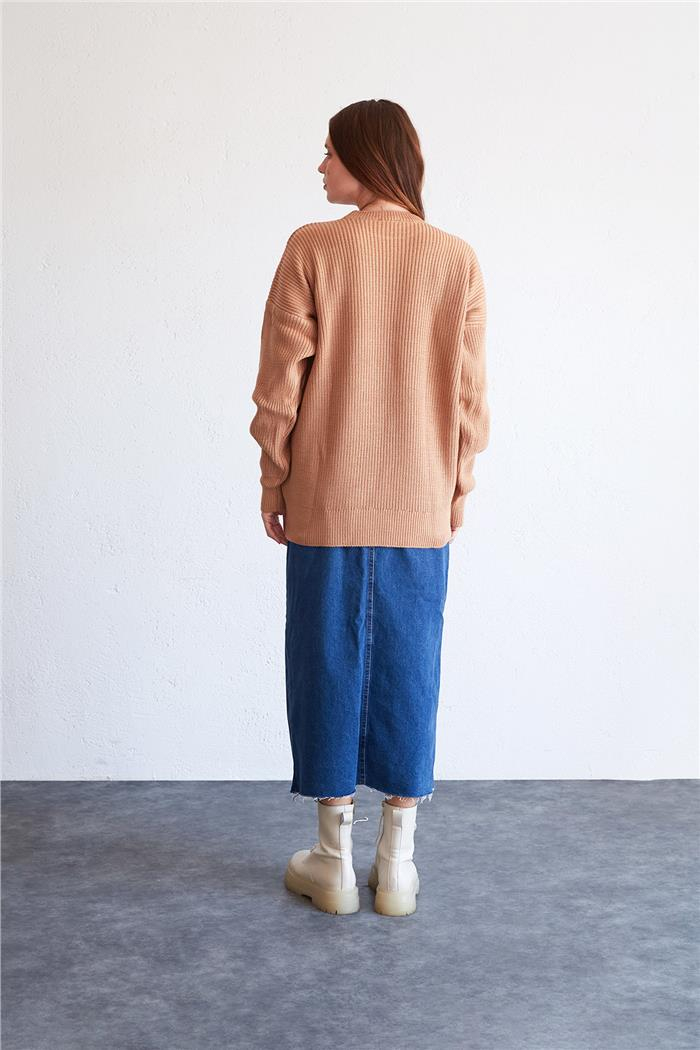 Avrile Kadın BİSİKLET YAKA TRİKO KAZAK CAMEL A92247-S