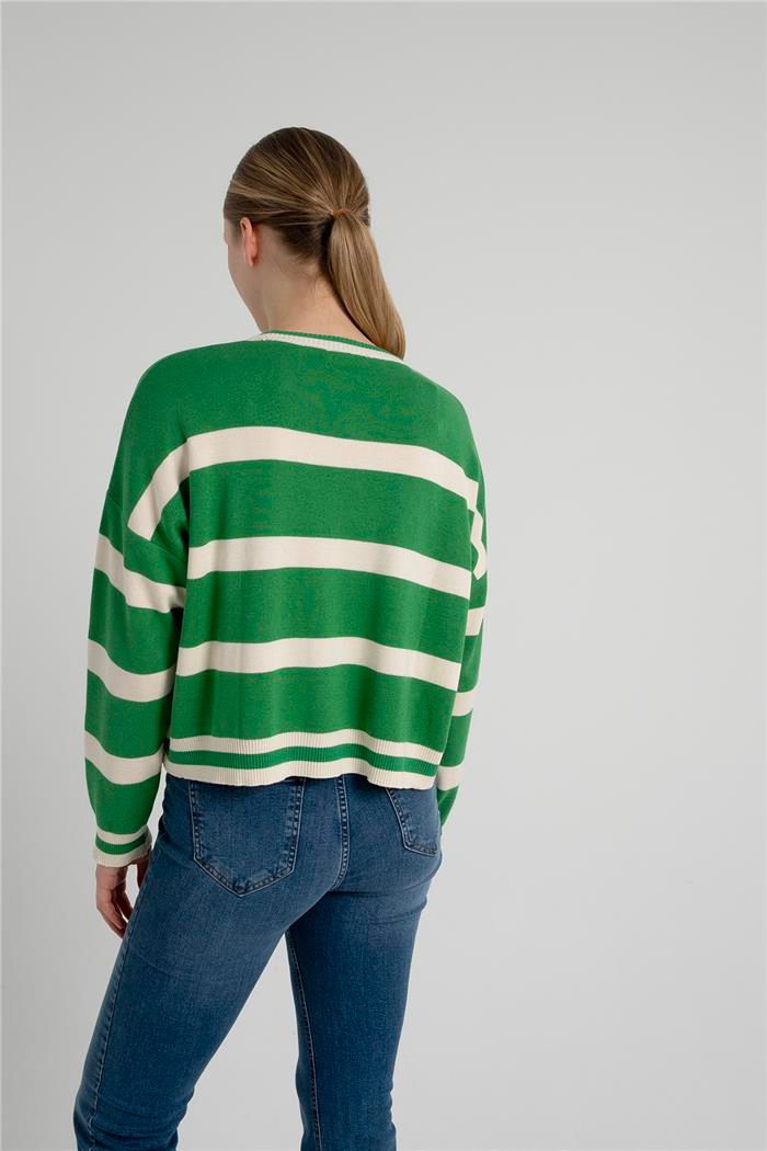 Avrile Kadın ÇİZGİLİ KAZAK BEJ-BENETTON A92267-S