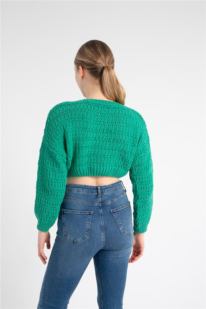 Avrile Kadın Desenli Crop Kazak BENETTON A92239-S