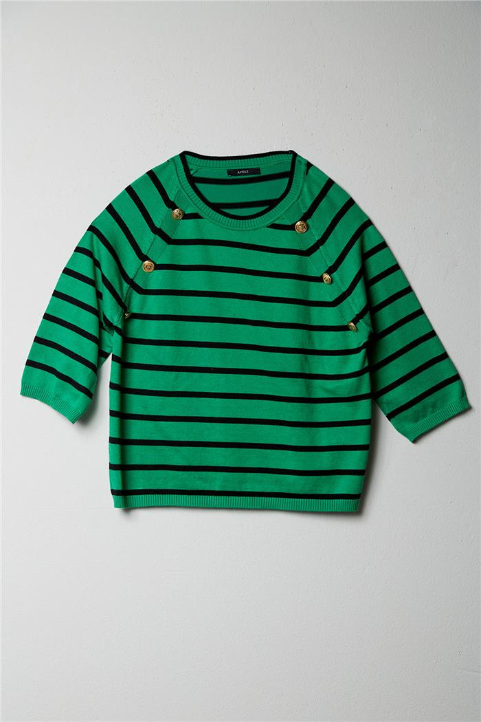 Avrile Kadın DÜĞMELİ REGLAN KOL KAZAK BENETTON-SİYAH A92312-S