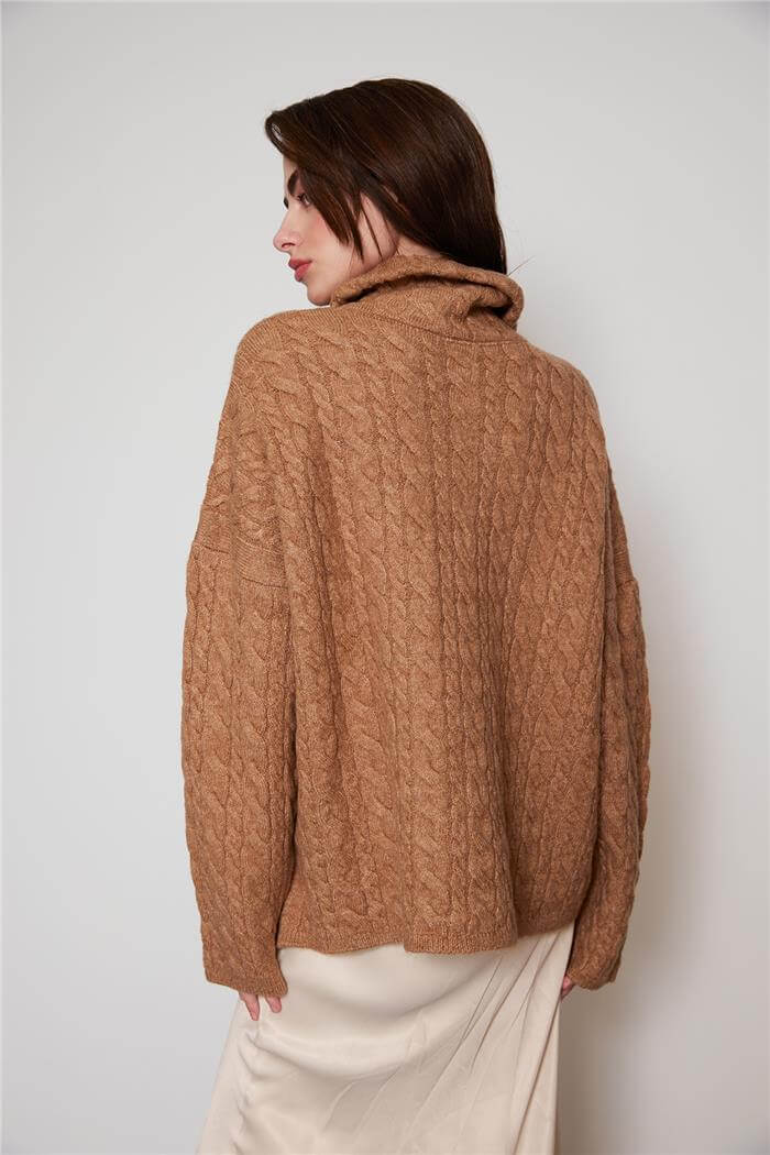 Avrile Kadın Fermuarlı Triko Kazak CAMEL A92471-S
