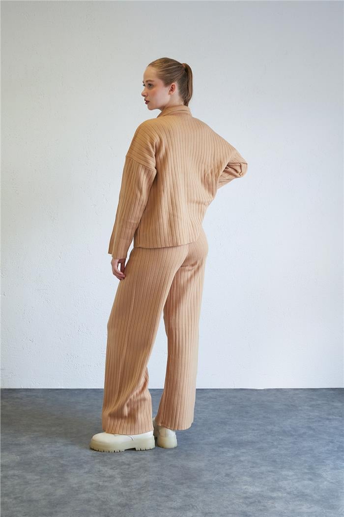Avrile Kadın Fitilli Triko Takım CAMEL A92398-S