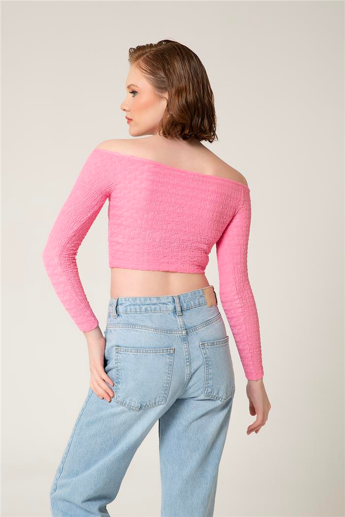 Avrile Kadın Önü Büzgülü Bluz PEMBE A23-10129