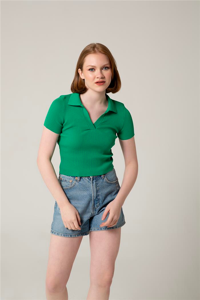 Avrile Kadın Polo Yaka Triko Bluz BENETTON A92299-S