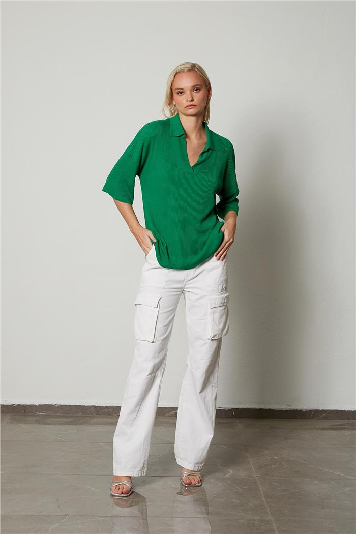 Avrile Kadın Polo Yaka Triko Bluz BENETTON A92305-S