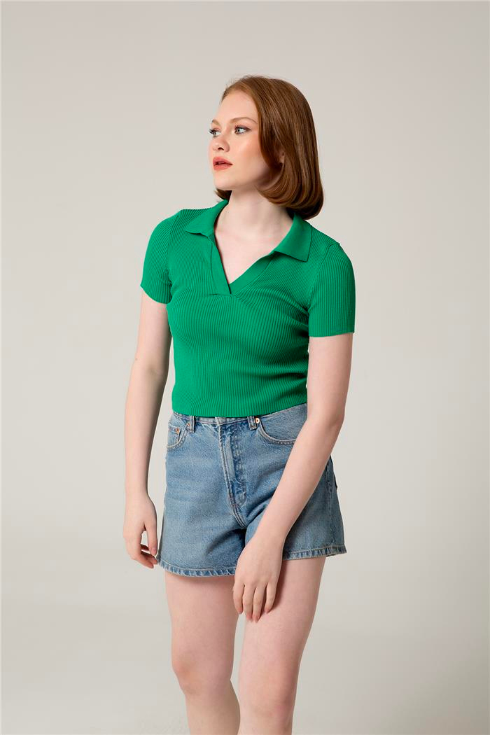 Avrile Kadın Polo Yaka Triko Bluz BENETTON A92299-S