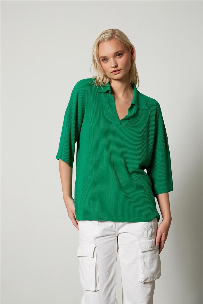 Avrile Kadın Polo Yaka Triko Bluz BENETTON A92305-S