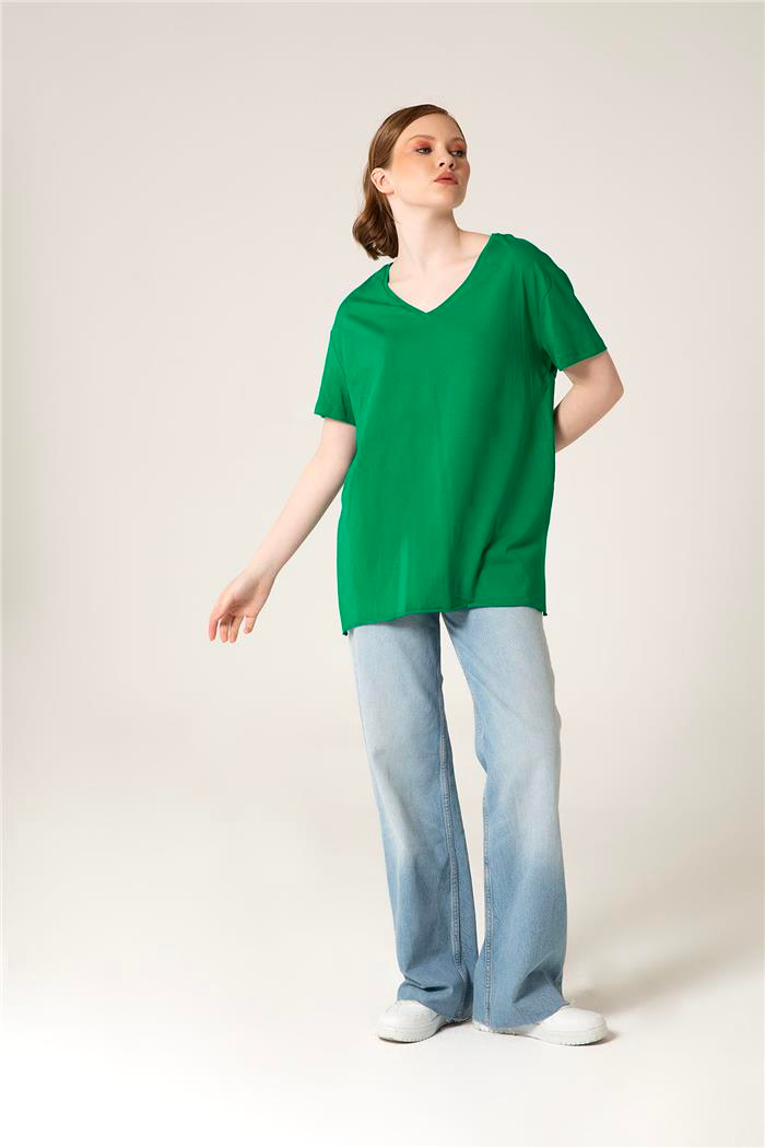 Avrile Kadın V Yaka Basic T-Shirt BENETTON A23-10115