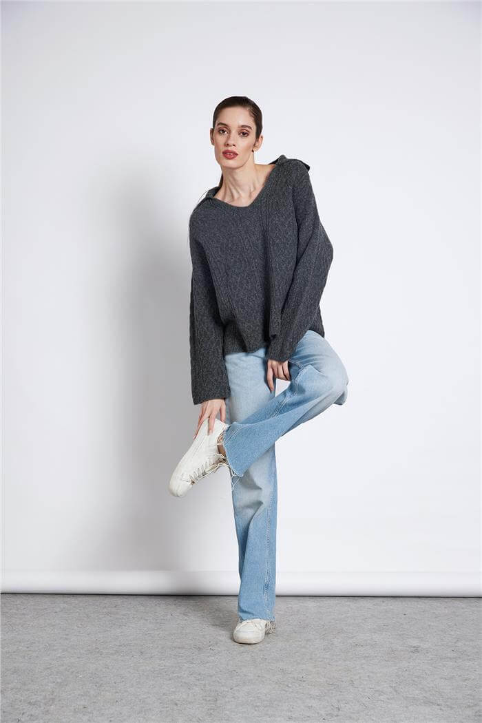 Avrile  Polo Yaka Triko Kazak ANTRASİT A92628-S